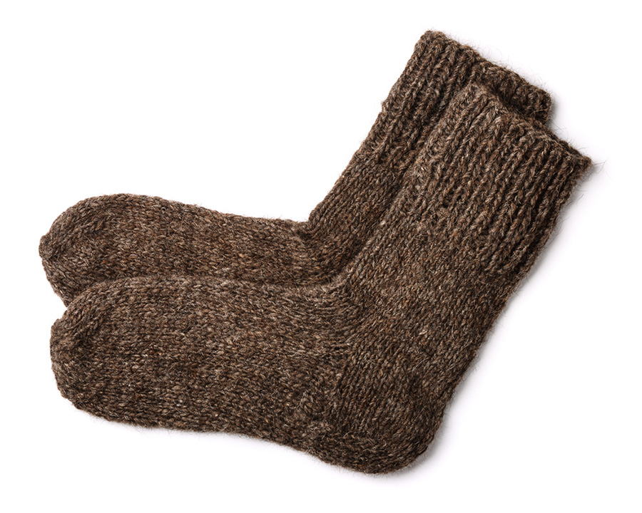 Close-up view of the texture of Wool socks